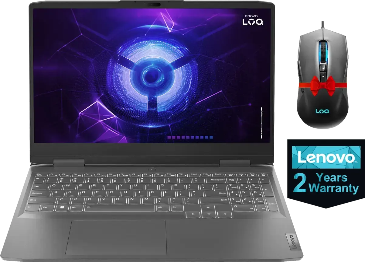 Lenovo Laptop LOQ 15IRH8 Intel Core I5 12450H 8GB RAM 512GB SSD Hard Disk NVIDIA GeForce RTX3050 6GB GDDR6 Graphics Card 15.6 Inch FHD IPS Display Storm Grey Mouse For Free Elghazawy