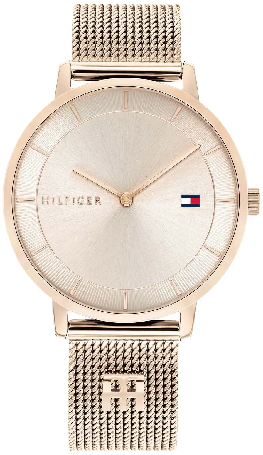 Tommy Hilfiger Women's Round Shape stainless steel Strap, Analog Watch, gold , 1782287