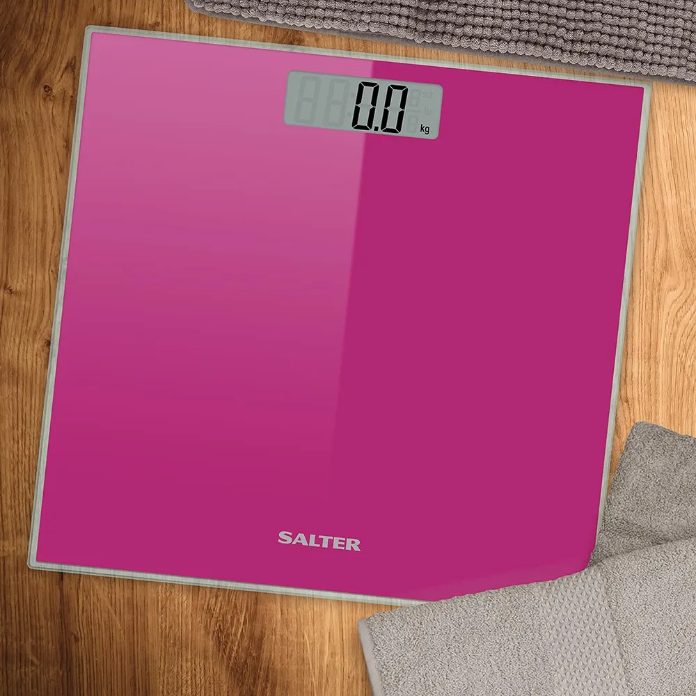 Salter Glass Bath Scale, 180 kg, Pink, PK3R-9037