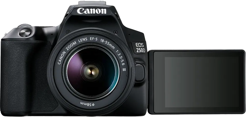 كانون كاميرا رقمية اي او اس 250D، عدسة 18- 55 ملم، 24.1 ميجابكسل، اسود