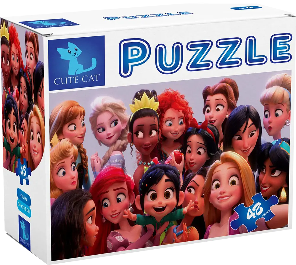 Cute Cat Disney Princesses Puzzle 48 Pieces, 2063