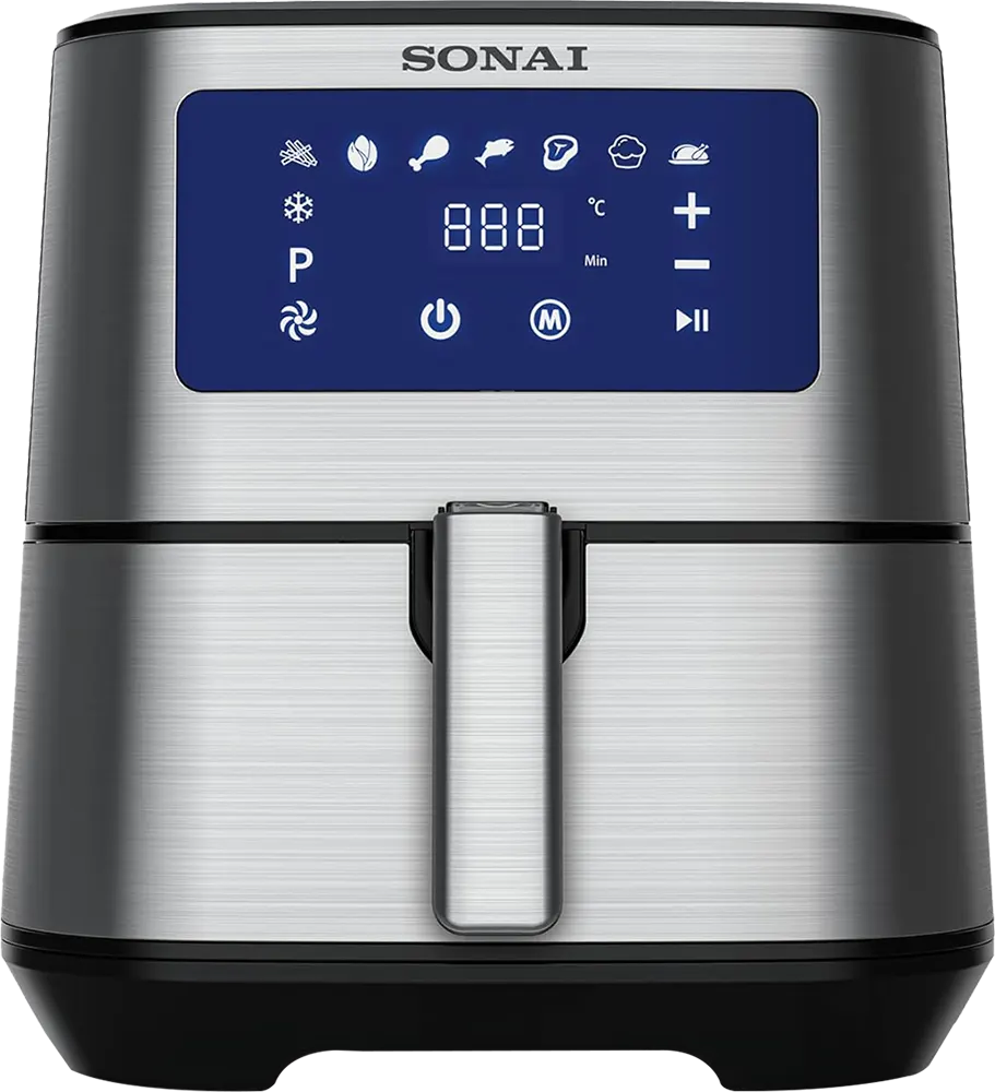 Sonai Fry Master Air Fryer, 1700 Watt, 5.5 Liter, Digital Display, Silver, SH-511D
