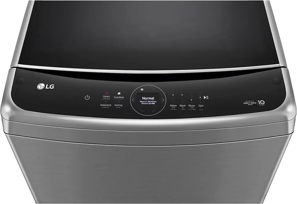 LG Top Loading Washing Machine, 25 Kg, Inverter, Digital Display, Steam, Silver, T25H9EFHST