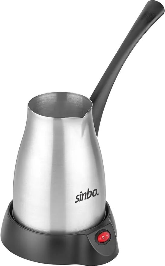 Sinbo Stainless Steel Electric Coffee Pot, 1000 Watt, 0.4 Liter, Silver, SCM-2957