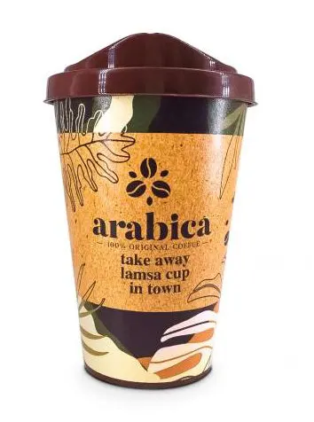 Plastic coffee cup with airtight lid - reusable