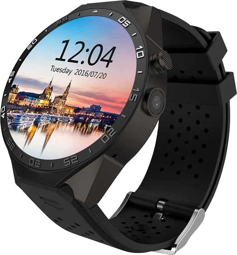 LEMFO Kingwear KW88 Smart Watch, OLED 1.39 Inch Touch Screen, 450 mAh Battery, Bluetooth, 3G Network, Black