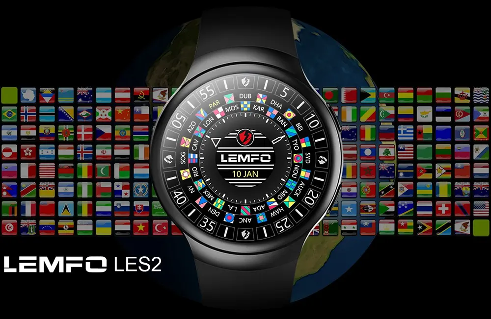 ساعة ليمفو LES2 الذكية، شاشة أوليد 1.39 بوصة تعمل باللمس، بطارية 450 مللي أمبير، بلوتوث، شبكة الجيل الثالث، أسود