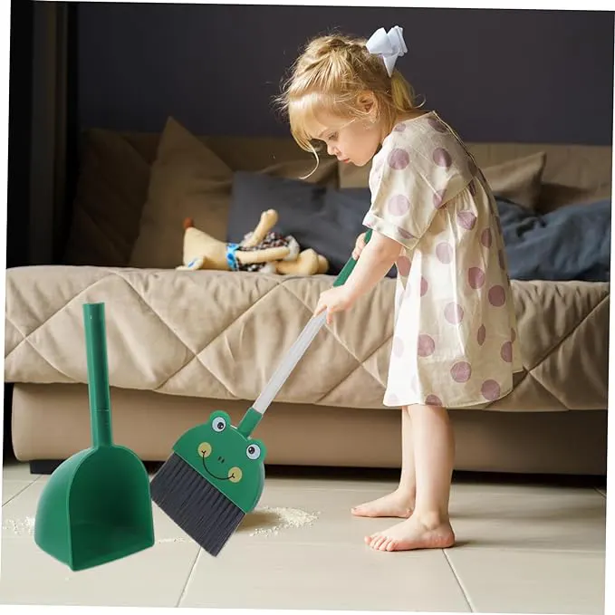 Cardboard shovel broom, green*grey