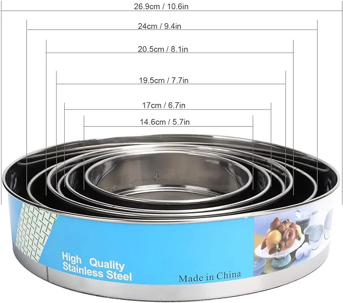 Stainless steel round sieve set, flour strainer, 6 pieces