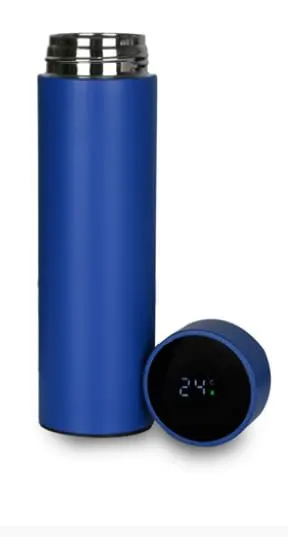 زجاجة حرارية من الستانلس ستيل، مزودة بشاشة LCD، لعرض درجة الحرارة تعمل باللمس مع مصفاة ، متعدد الألوان