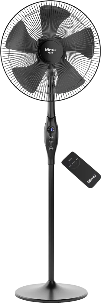 مروحة ستاند ميانتا، 18 بوصة، ريموت كنترول، 3 سرعات، اسود، SF351038A