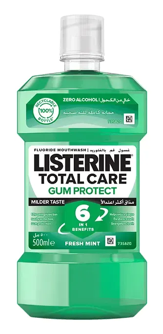 Listerine Gum Protect Mouthwash, Complete Protection for Healthy Gums, 500ml.