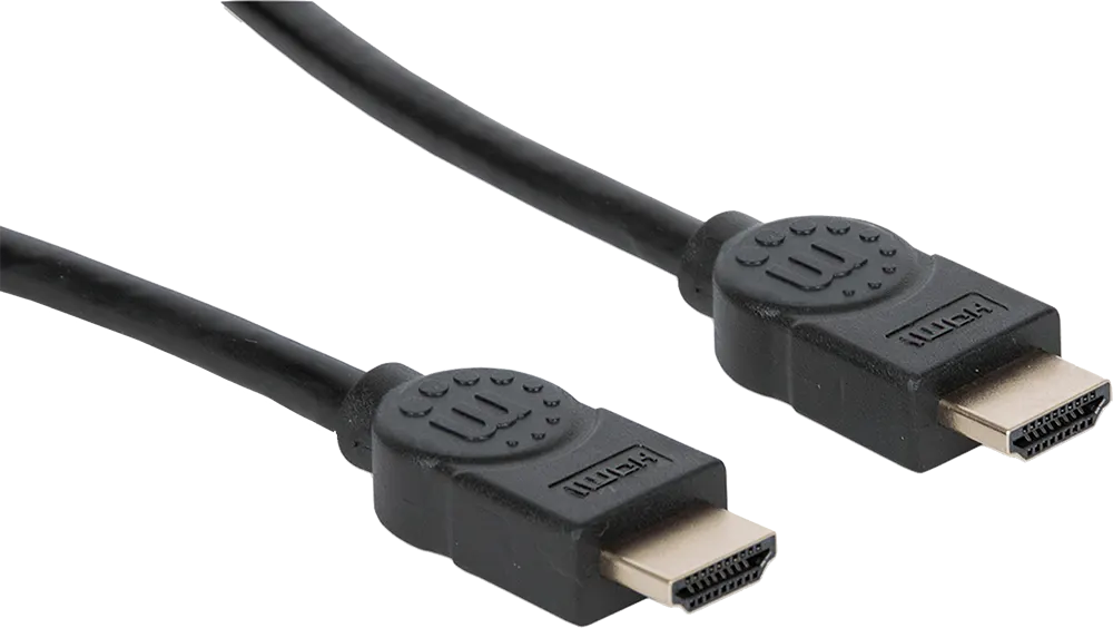 Manhattan HDMI Cable with Ethernet, HDMI Male to Male, 1m, Black, DC349