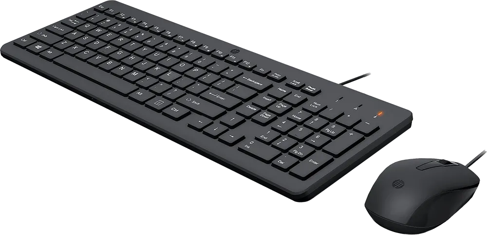 HP 150 Wired Keyboard & Mouse Combo, USB, Black, 240J7AA