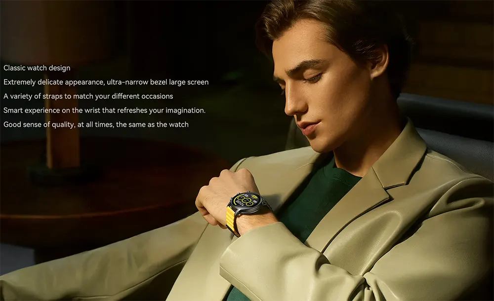 Kieslect Kr2 Smart Watch, AMOLED 1.43 Inch Touch Screen, 360 mAh Battery, Bluetooth, Black *Silver