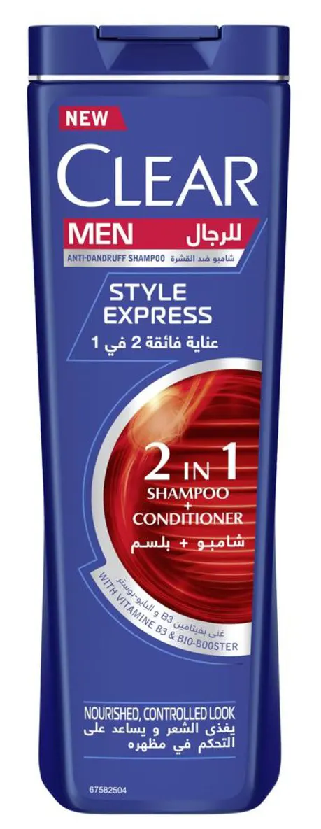 Clear anti-dandruff shampoo and conditioner, for hair loss, with amber and vanilla extract, 600 ml