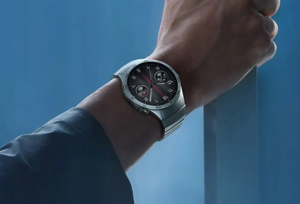 Huawei Smart Watch GT4 , 1.43" AMOLED Screen, Stainless Steel Strap, Waterproof, Silver