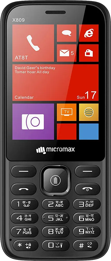 Micromax X809 Mobile Phone, Dual SIM, 32 MB memory, 32 MB RAM, Black