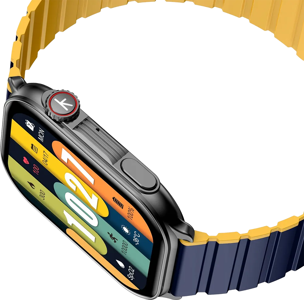 Kieslect Ks Pro Smart Watch, AMOLED 2.01 Inch Touch Screen, 300 mAh Battery, Bluetooth, Blue*Black