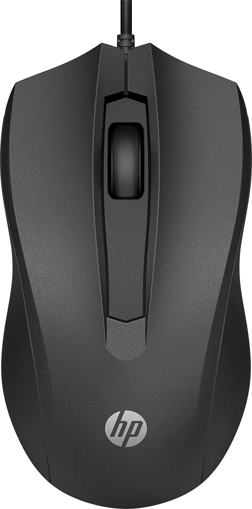 Wired Mouse HP 100, USB-A port, 1600 DPI, Black