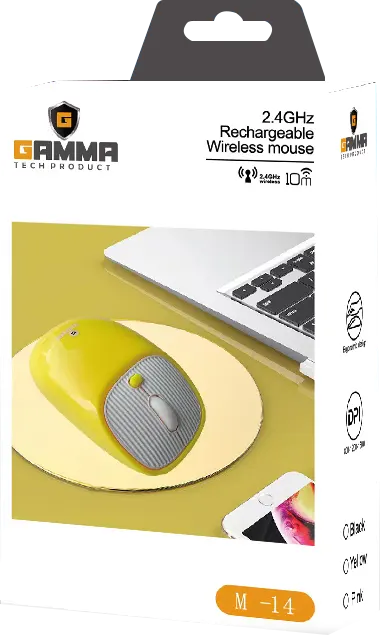 Wireless Mouse Gamma, Rechargeable, 1600 DPI, Multi Color, M-14