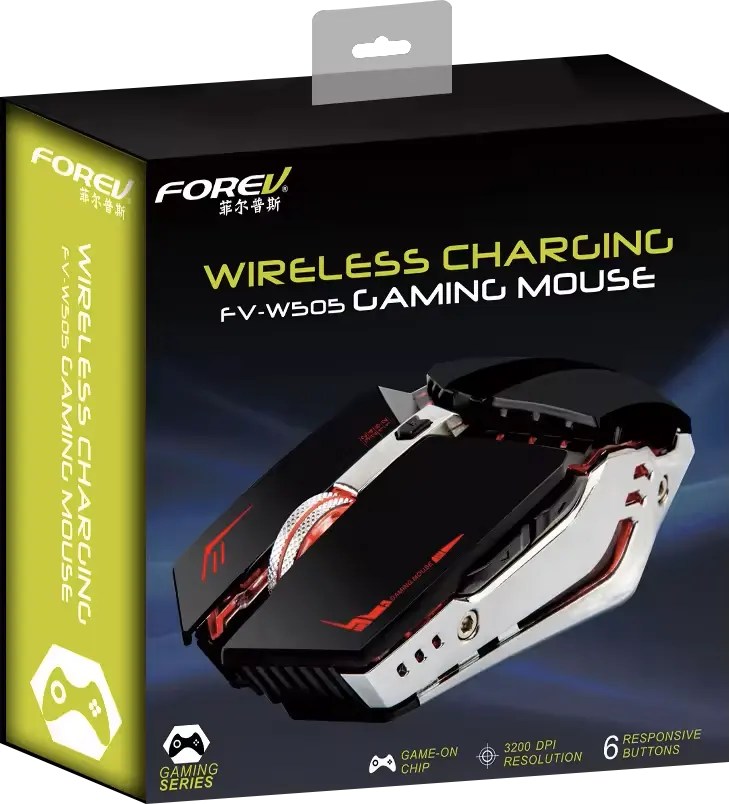 Gaming Wireless Mouse Forev, Rechargeable, 3200 DPI, Black, FV-W505