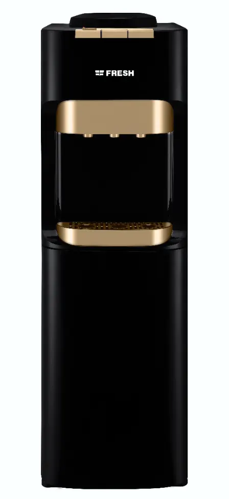 مبرد مياه فريش ،3 حنفية ( بارد + ساخن+ فاتر)، تحميل علوي، كابينة، أسود× جولد، FW-16VCBG