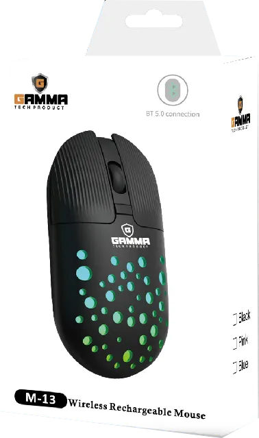 Wireless ,Bluetooth Mouse Gamma, Rechargeable, 1600 DPI, Multi Color, M-13