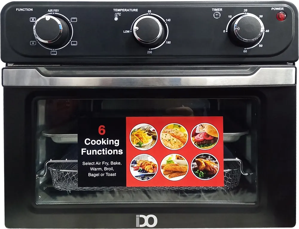 فرن كهربائية مع قلاية هوائية أي دو 28 لتر، 1600وات، شواية، اسود، TOAF28-BK