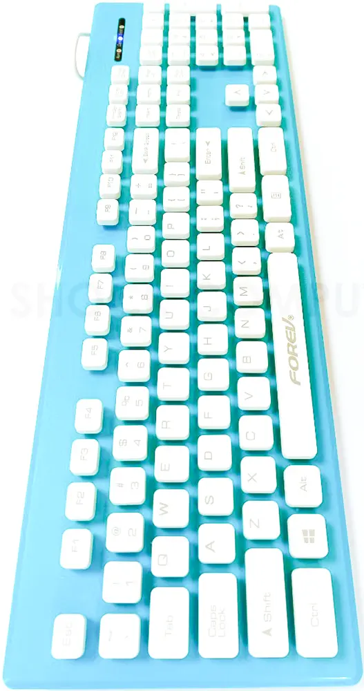 Forev Wired Ultra-Thin Keyboard, Backlit, 104 Keys, Waterproof, Multi Color, FV-MK3