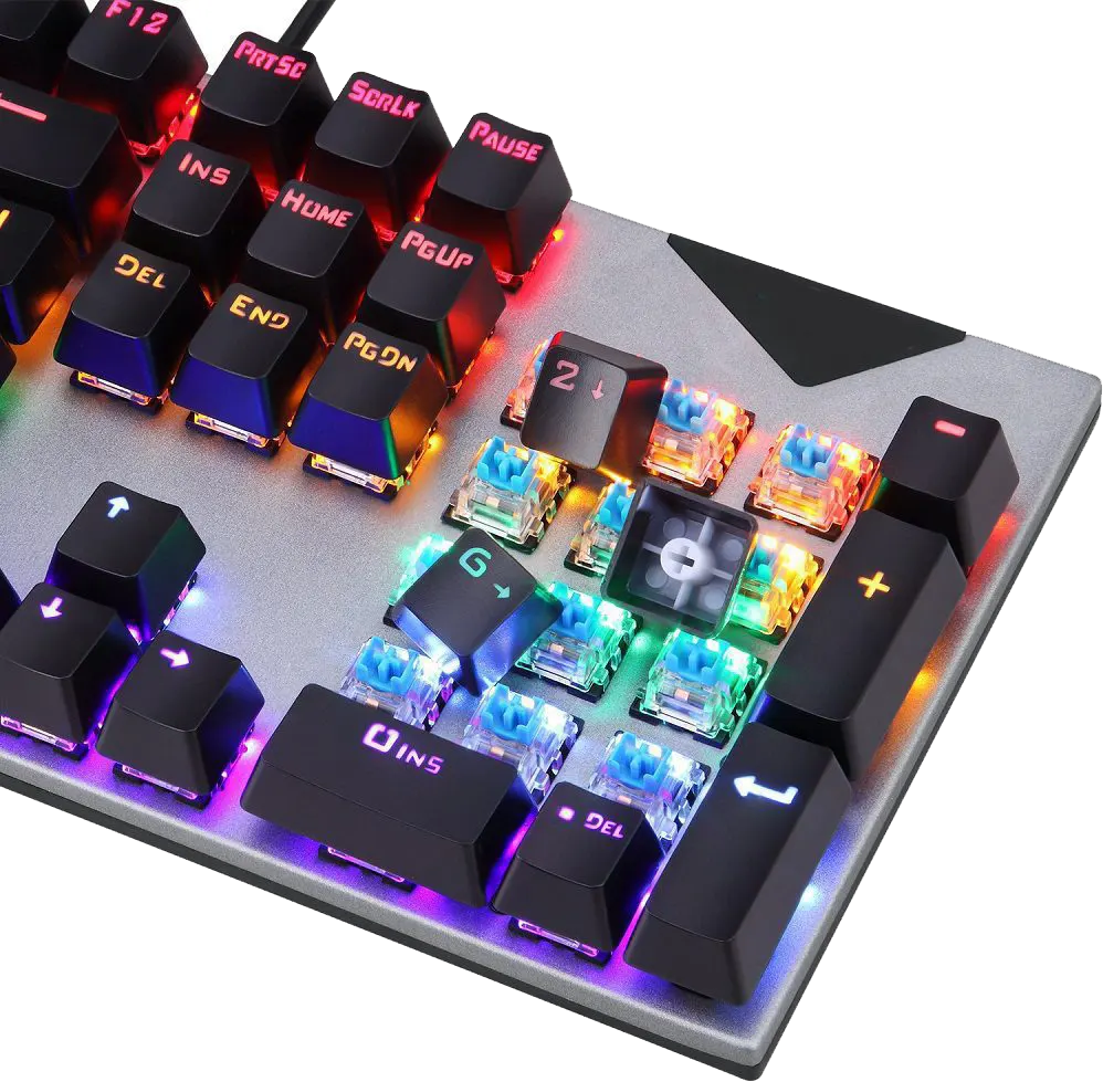 لوحة مفاتيح سلكية للألعاب فوريف، إضاءة خلفية، 104 مفتاح، مقاومة للماء، ألوان متعددة، FV-Q302