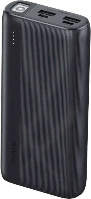 باور بانك أوريمو 20000 مللي أمبير، 22.5 واط، شحن سريع، USB-A، نوع C، أسود، OPB-7204Q