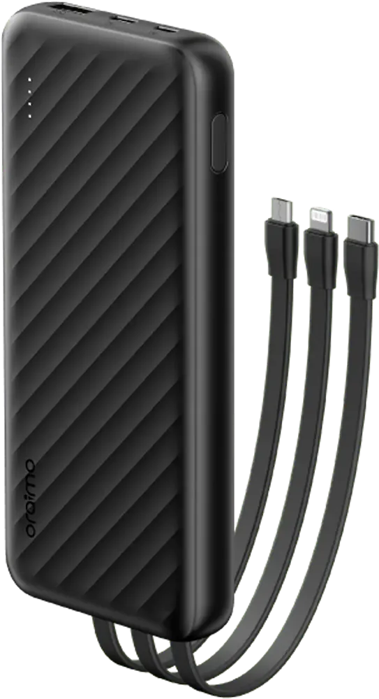 باور بانك أوريمو 10000 مللي أمبير، 12 واط، شحن سريع، USB-A، نوع C، أسود، OPB-P5101