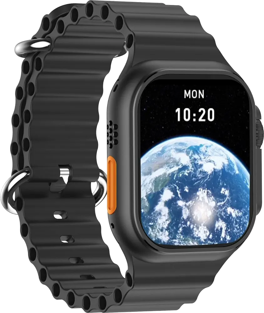 ساعة ألترا برو ذكية M8 ، شاشة لمس 2.02 بوصة، بطارية 380 مللي أمبير، أسود