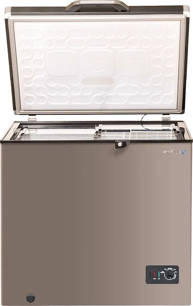 White Whale Chest Freezer, Defrost, 200 Litres, Aluminum Interior, Champagne, WCF-245 XAC