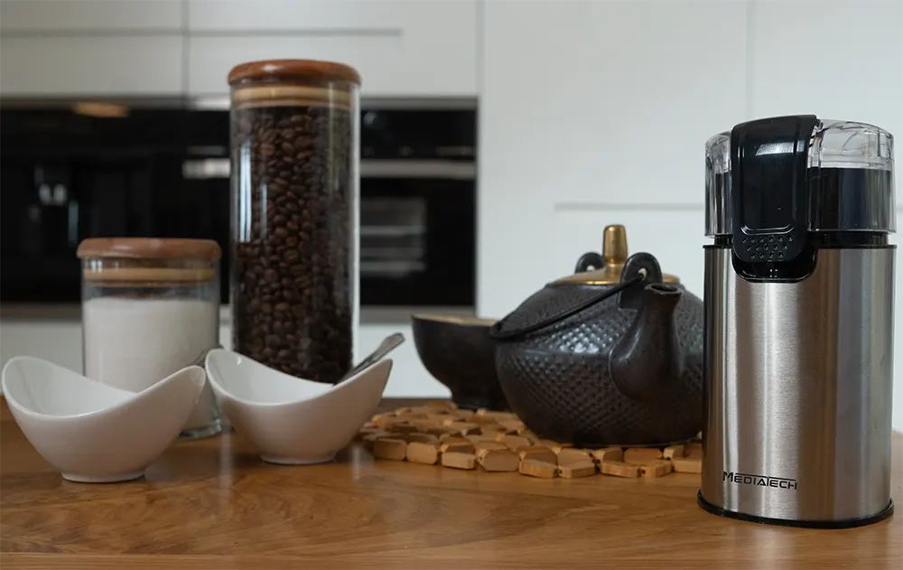 مطحنة قهوة ميديا تك 150 وات، فضي، MT-CG904