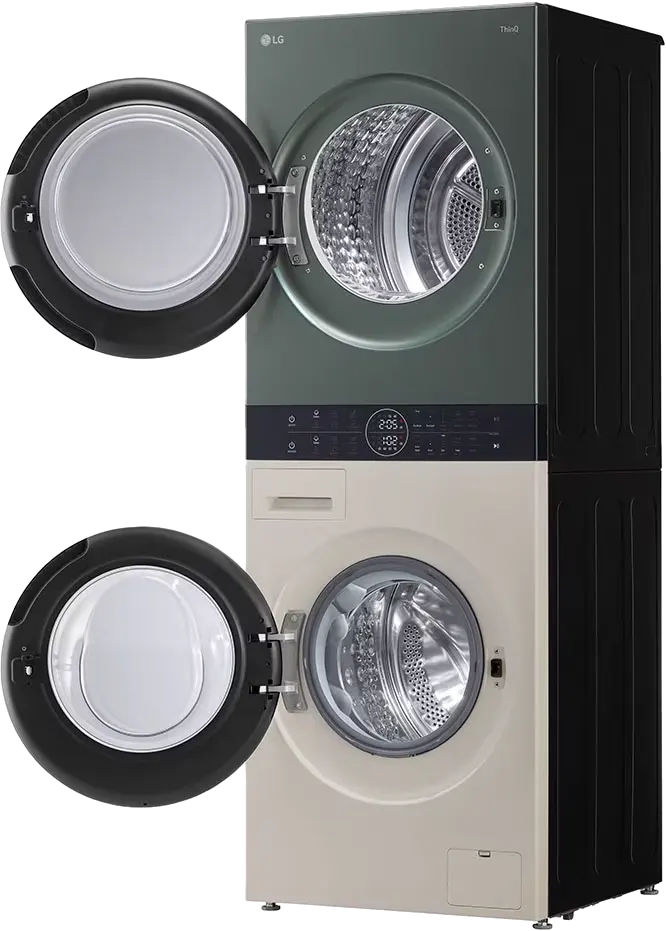 LG Full Automatic Washing Machine, Front Load, 13 Kg - Dryer 10 Kg, 1400 Rpm, Digital Touch Screen, Inverter, Green*Beige, FWT1310BG