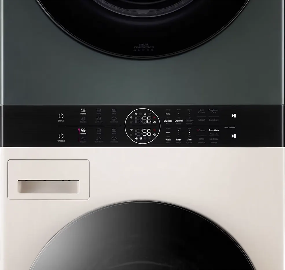 LG Full Automatic Washing Machine, Front Load, 13 Kg - Dryer 10 Kg, 1400 Rpm, Digital Touch Screen, Inverter, Green*Beige, FWT1310BG
