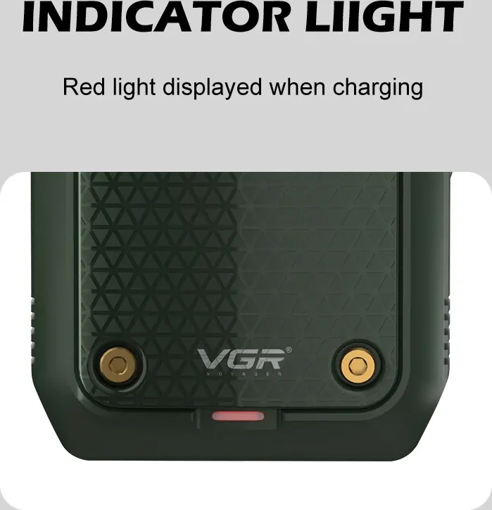 VGR Beard Electric Shaver, Rechargeable, Green-Black, V-353