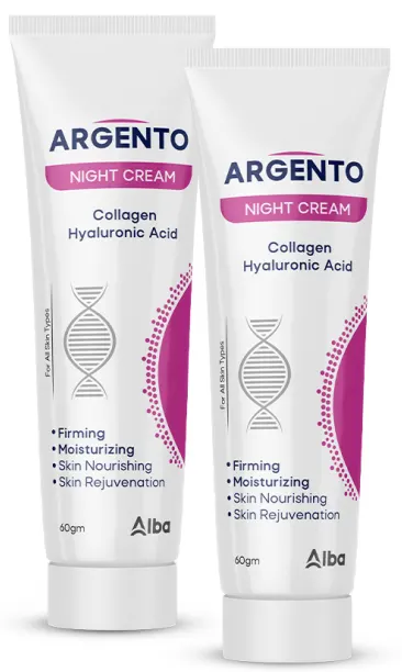 Argento Collagen Whitening Night Cream, 2 pieces, 60 gm