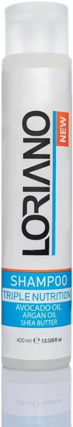 Loriano Triple Nutrition Shampoo with Argan Oil, Avocado and Shea Butter, 400 ml