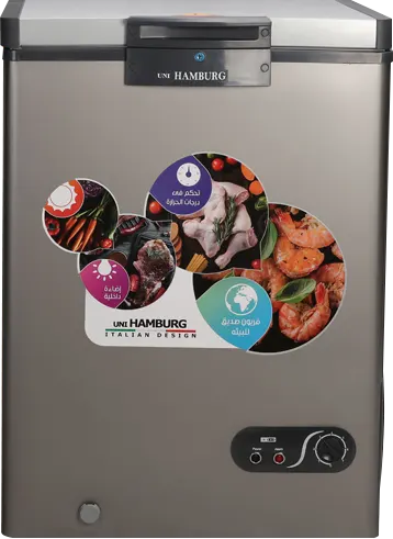 Hamburg Defrost Chest Freezer, 180 Litres, Interior Stainless Steel , Silver, CF 180 SS