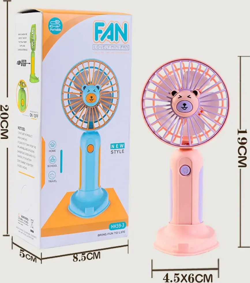 Mini Portable Rechargeable Fan, Multiple Colors, 59-3A