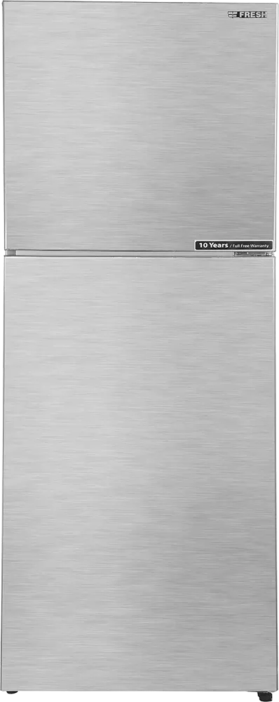 ثلاجة فريش نوفروست، 397 لتر، 2 باب، ستانلس ستيل، فضي، FNT-BS470BT