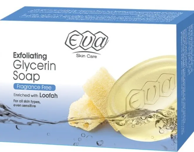 Eva Skin Care Glycerin soap rich in loofah for all skin types and sensitive skin, 120 gm