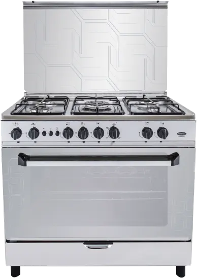 بوتاجاز فريش سمايل جلاكسي، 5 شعلة، 60×90 سم، مروحة، شواية، ستانلس ستيل، فضي