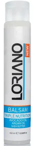 Loriano Triple Nourishment Conditioner with Argan Oil, Avocado and Shea Butter, for hair loss, 400 ml