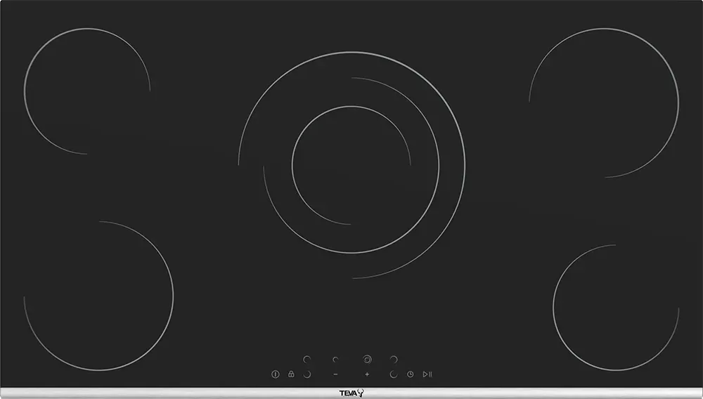 بوتاجاز بلت ان تيفا مسطح، 90 سم، 5 شعلة كهرباء، تحكم باللمس، زجاج، اسود، MS293