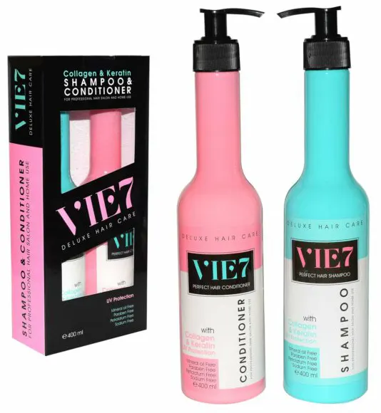 شامبو وبلسم في 7 ، لجميع انواع الشعر،بخلاصة الكولاجين والكيراتين، 400 مل