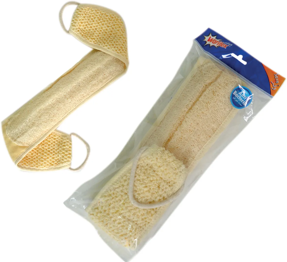 Waritex Natural Bath Loofah Back with Rope